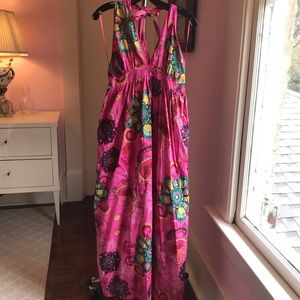 Lola P hot pink halter Swim Cover Up